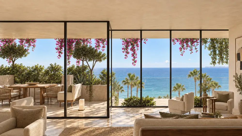 The ocean from the living room of residence 601
