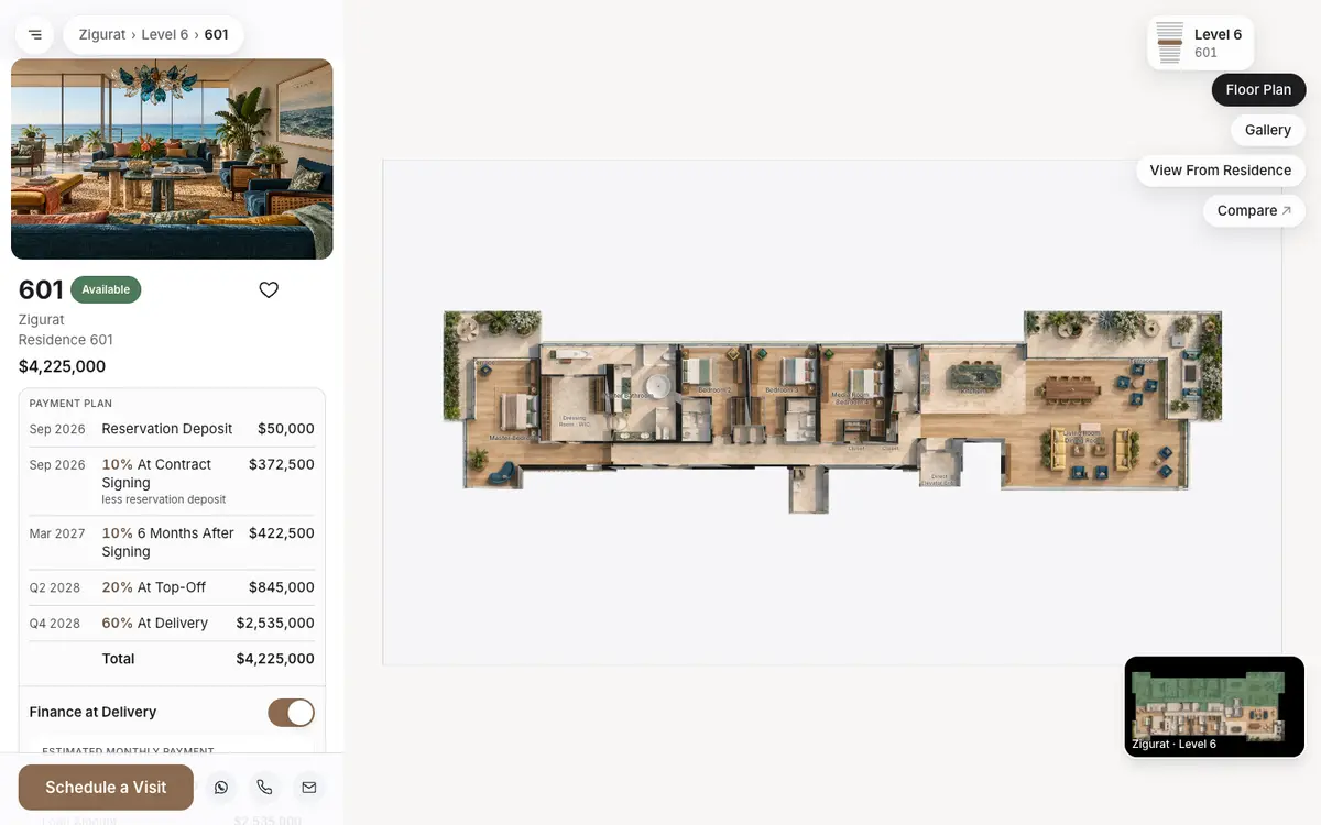 Zigurat residence 601 sheet with plan and payment plan